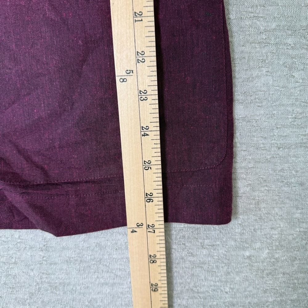 Hilliard Hanson Women's Linen Blazer Size 8 Burgundy Jacket New 80s Style - Picture 9 of 9